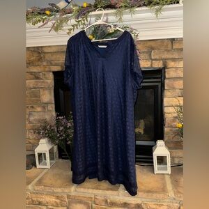 Isaac Mizrahi Lace Dress Navy Blue, 3X